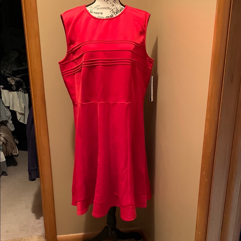 NWT Peach Velvet New York Elegant Red Sleeveless Dress sz 16 (259)